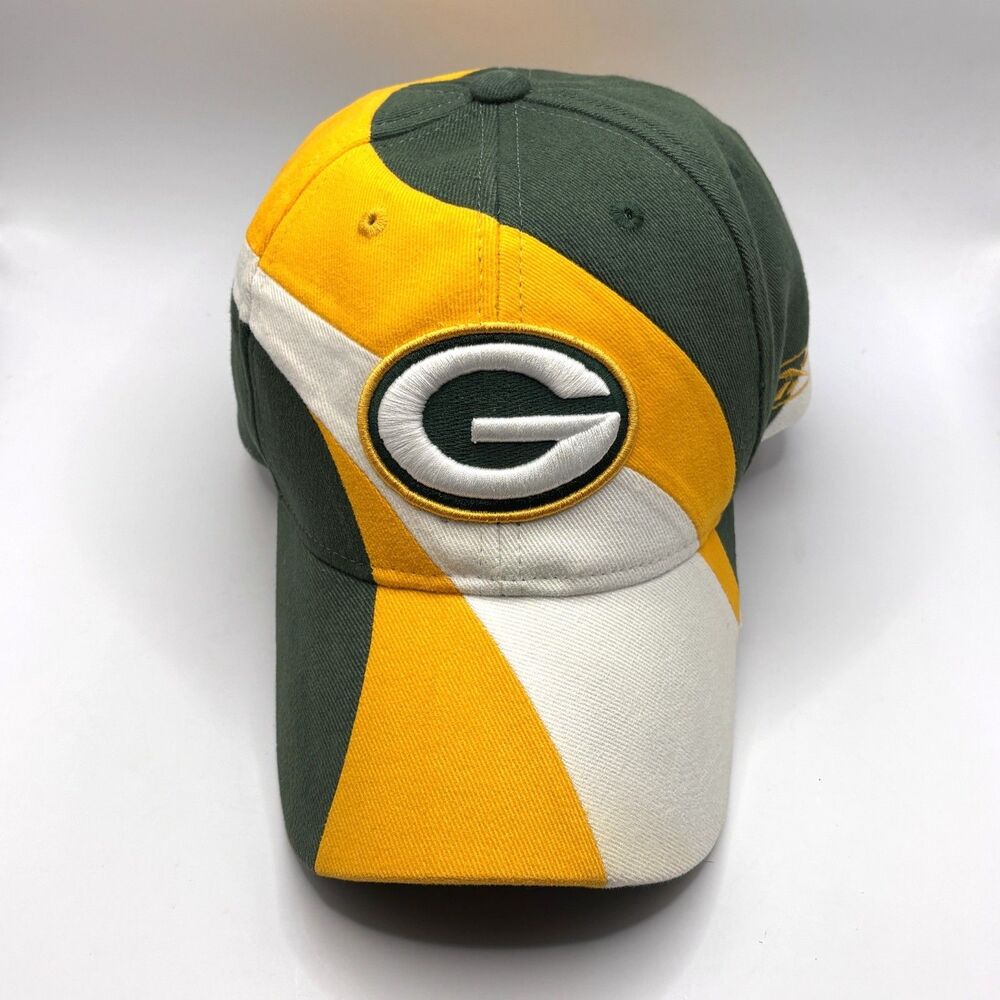 Green Bay Packers Reebok Strap Back Hat G Logo Yellow Green White NFL Football